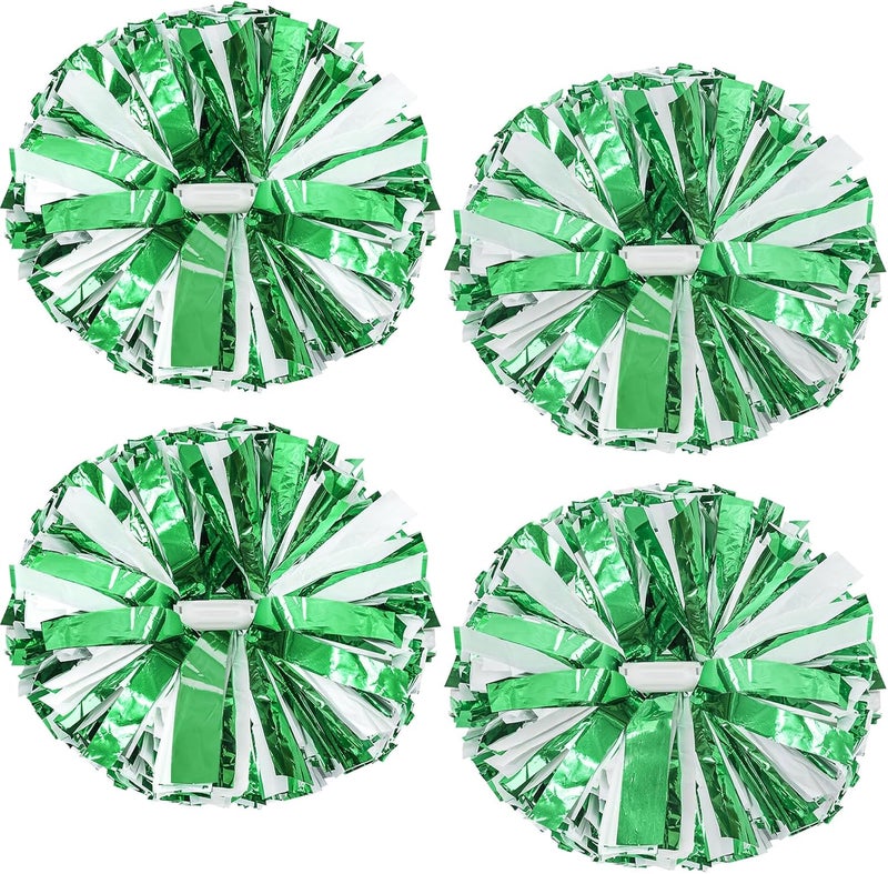 HOLENGS 4Pcs Upgraded 12inch Metallic Cheerleading Pom Poms, Cheerleader Pompoms Cheer Poms for Kids Adults, Cheering Squad Pompoms for School Sports Games Dance Party - Image 1